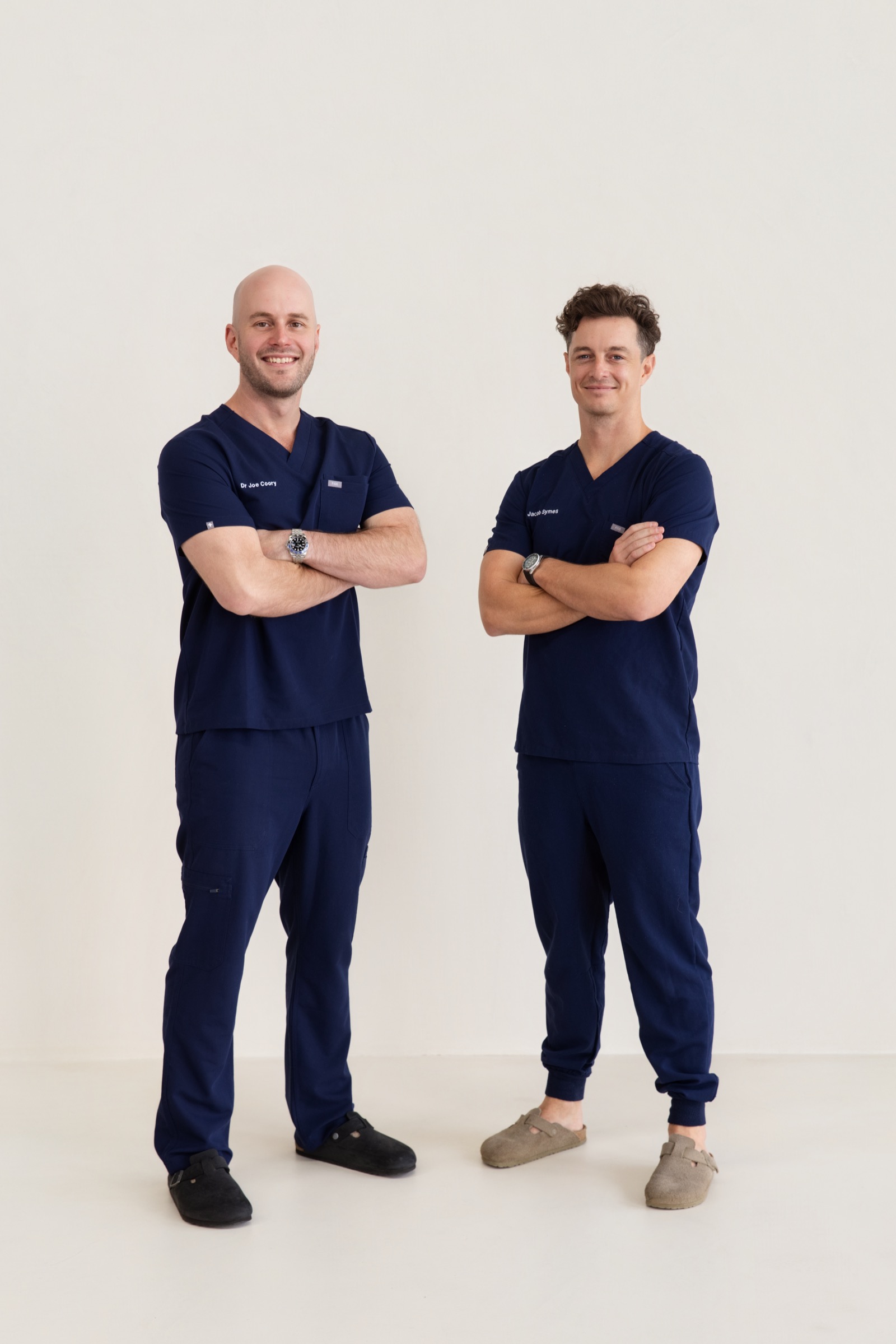 Dr Joe Coory and Daevyd in surgical scrubs