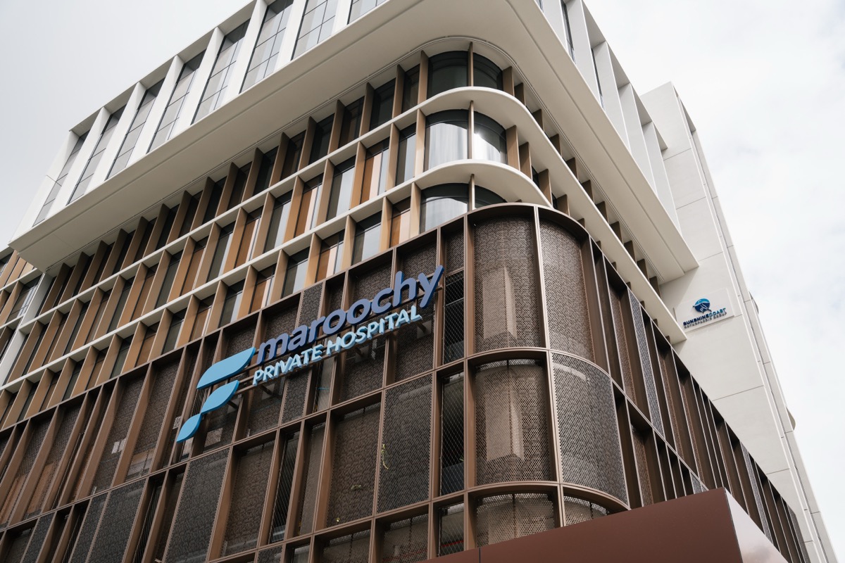Maroochy Private Hospital building facade, 12 Future Way Maroochydore