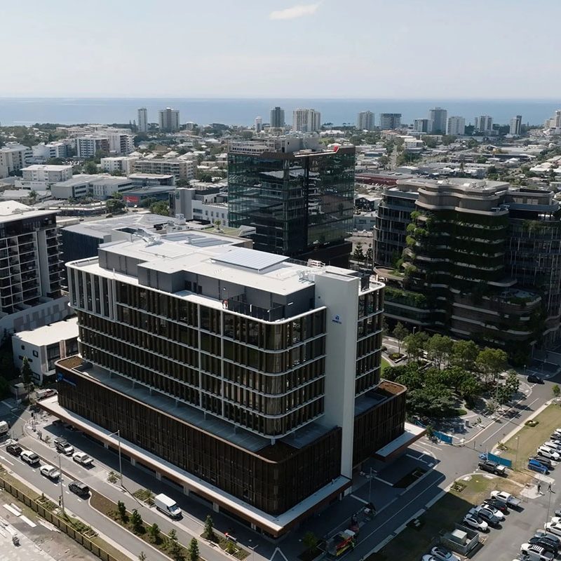 Aerial view of Maroochy Private Hospital, Maroochydore